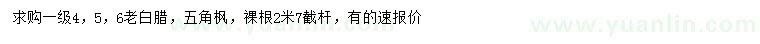 求購4、5、6公分老白臘