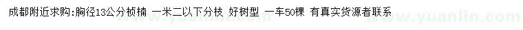 求購胸徑13公分楨楠