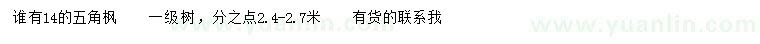 求購14公分五角楓