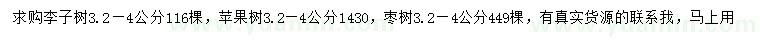 求購(gòu)李子樹(shù)、蘋(píng)果樹(shù)、棗樹(shù)