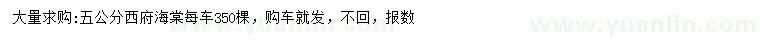 求購5公分西府海棠