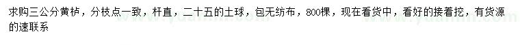求購3公分黃櫨