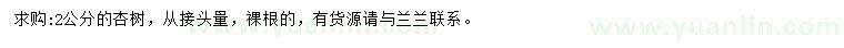 求購2公分杏樹