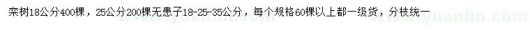 求購18、25公分欒樹、18-25-35公分無患子