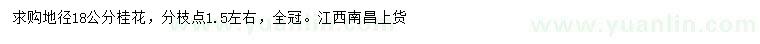求購地徑18公分桂花