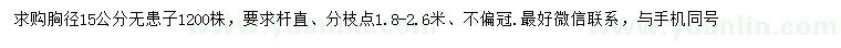 求購(gòu)胸徑15公分無(wú)患子