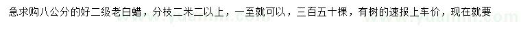 求購(gòu)8公分老白蠟