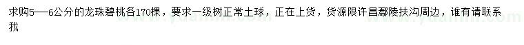 求購5、6公分龍珠碧桃