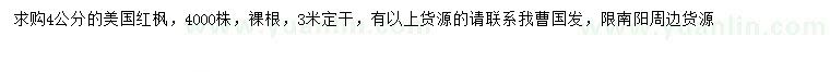 求購(gòu)4公分美國(guó)紅楓