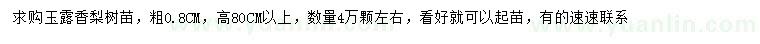 求購0.8公分玉露香梨