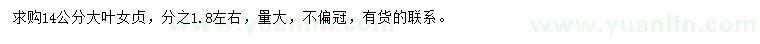 求購14公分大葉女貞
