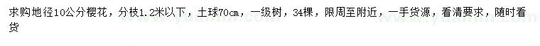 求購地徑10公分櫻花
