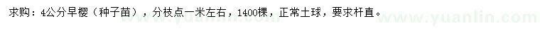 求購4公分早櫻