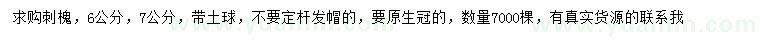 求購(gòu)6、7公分刺槐