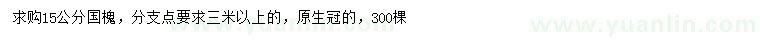 求購15公分國槐
