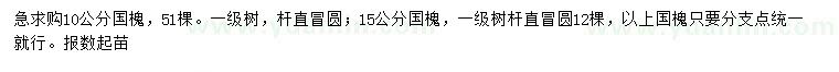 求購10、15公分國槐