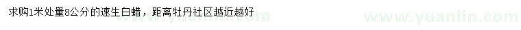 求購(gòu)1量8公分速生白蠟