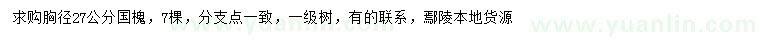 求購胸徑27公分國槐