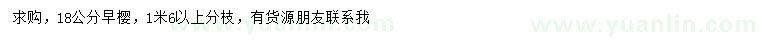 求購18公分早櫻