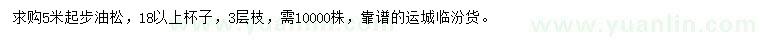 求購(gòu)5米起步油松