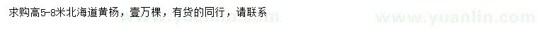 求購(gòu)高5-8米北海道黃楊