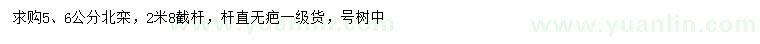 求購(gòu)5、6公分北欒
