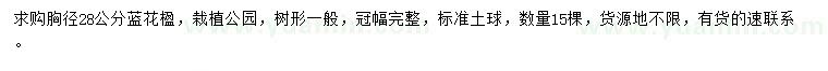 求購(gòu)胸徑28公分藍(lán)花楹