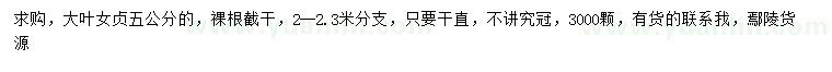 求購5公分大葉女貞