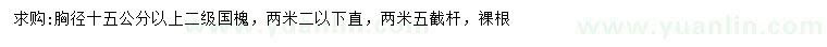 求購胸徑15公分以上國槐