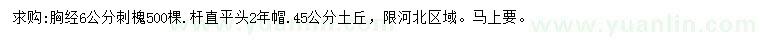 求購胸徑6公分刺槐