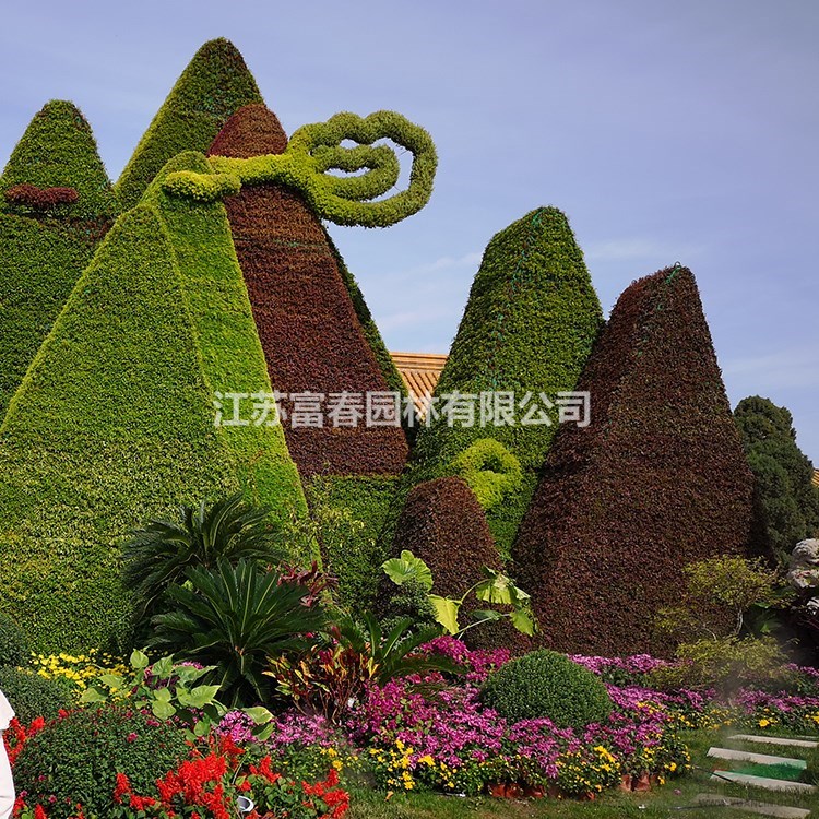  景觀仿真綠色植物 可定制工藝品 中國夢雕塑春節綠雕