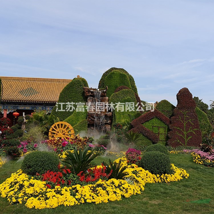 可定制仿真綠雕 綠色彩色動物造型公園廣場景觀綠雕 