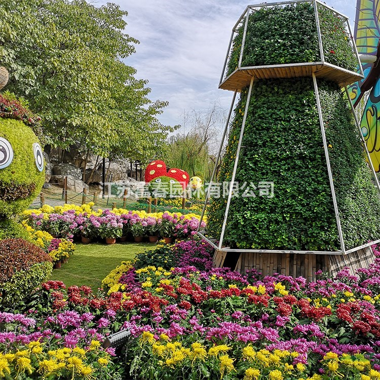 可定制仿真綠雕 綠色彩色動物造型公園廣場景觀綠雕 