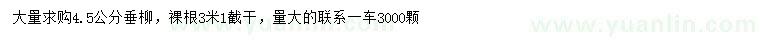 求購(gòu)4.5公分垂柳