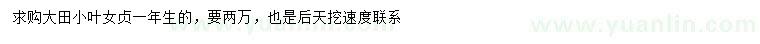 求購1年生小葉女貞