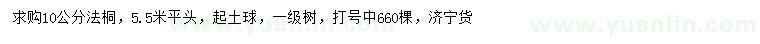 求購10公分法桐