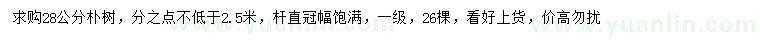求購28公分樸樹