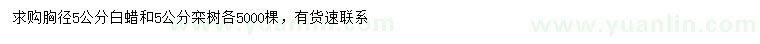 求購(gòu)胸徑5公分白蠟、欒樹(shù)