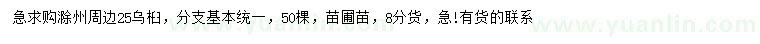 求購25公分烏桕