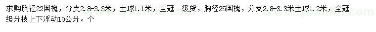 求購胸徑22、25公分國槐