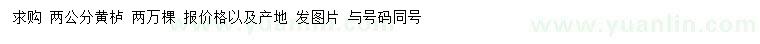 求購2公分黃櫨