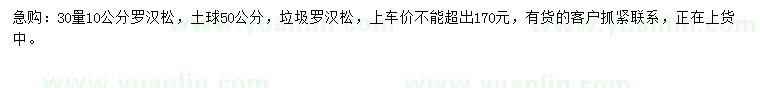 求購0公分羅漢松