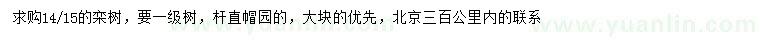 求購14、15公分欒樹