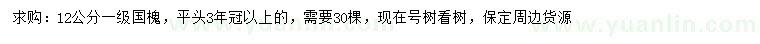求購12公分國槐