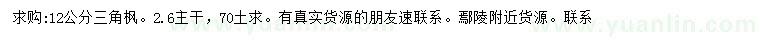 求購12公分三角楓