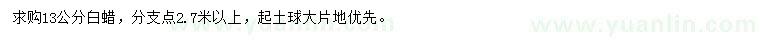 求購(gòu)13公分白蠟