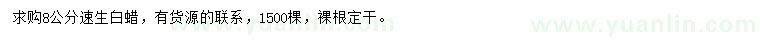 求購(gòu)8公分速生白蠟