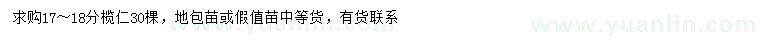 求購(gòu)17-18公分欖仁