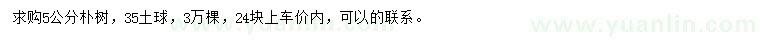 求購5公分樸樹