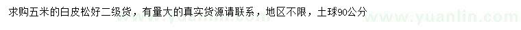 求購(gòu)5米白皮松